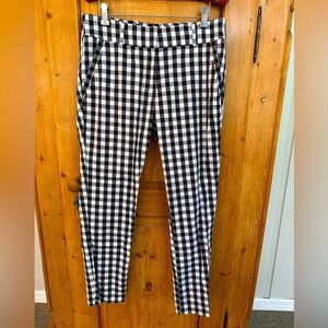 Loft Modern Skinny Ankle Trousers Black & White Gingham Size 6